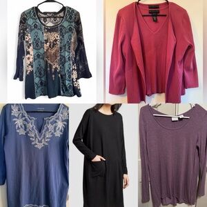 Women’s Top Bundle - 5 pieces , size medium , Kenar Eileen Fisher Talbots